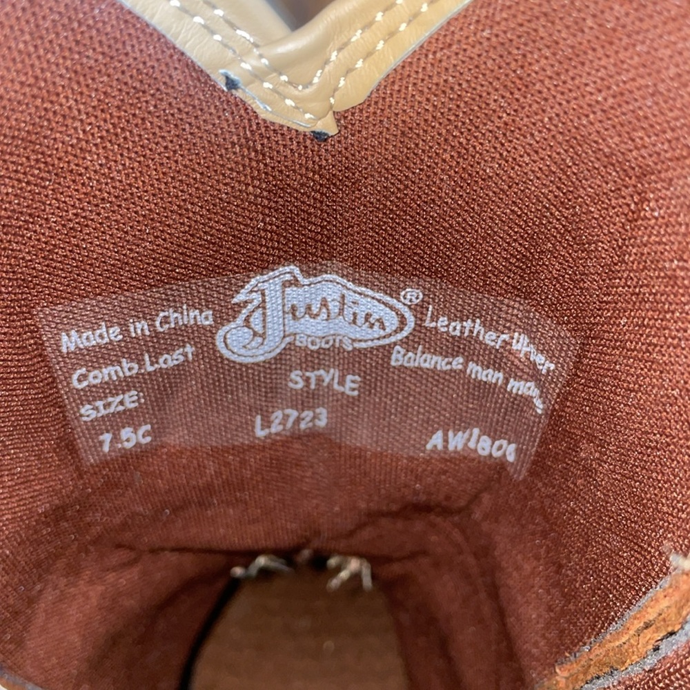 Justin Women's Calimero Western Boots - Distressed Chocolate (Size 7.5C) - Picture 6 of 6